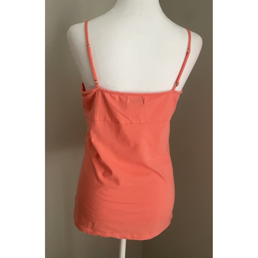 American‎ Eagle Y2K Spaghetti Strap Babydoll Tank Top Women L Coral Lace Cotton - Picture 3 of 13